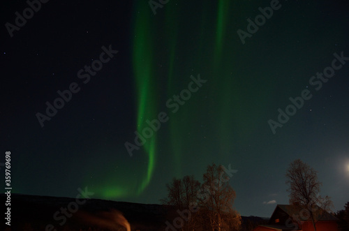 aurora borealis  northern light in arctic landscape