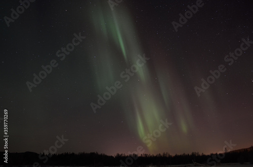 majestic aurora borealis over night sky