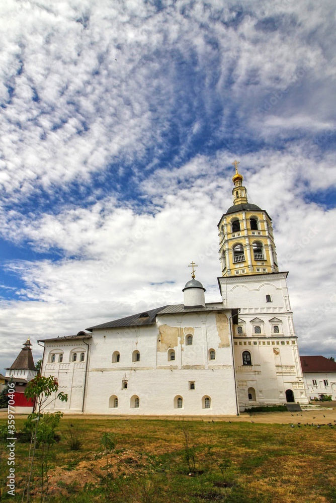 Bell tower. St. Pafnutiev Borovsky Monastery. Borovsk, Kaluga region, Russia