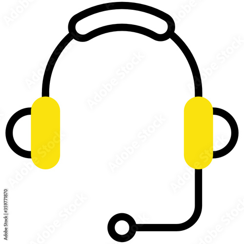 Headset Microphone In field Sports device Vector Icon 