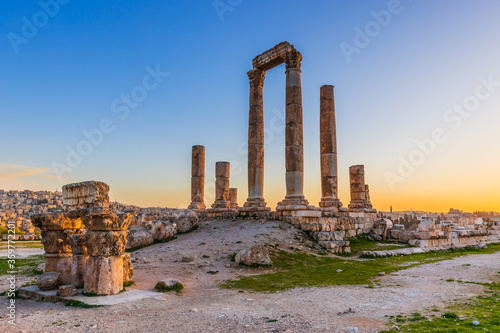 Print op canvas Amman, Jordan. The Temple of Hercules, Amman Citadel.