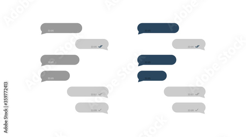 Text bubble message illustration, simple concept in vector flat