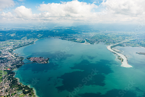 Luftbild Bodensee Alpenrhein
