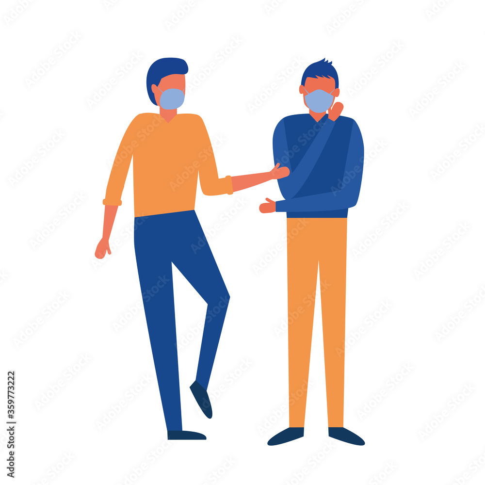 men with medical masks vector design men with medical masks vector design