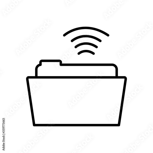 network folder icon, line style