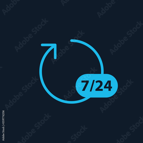 Open circle arrow, 24 hours...