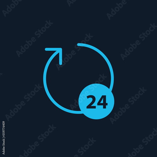 Open circle arrow, 24 hours...
