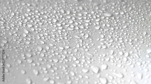 Wallpaper Mural Closeup of many water drops on white surface Torontodigital.ca
