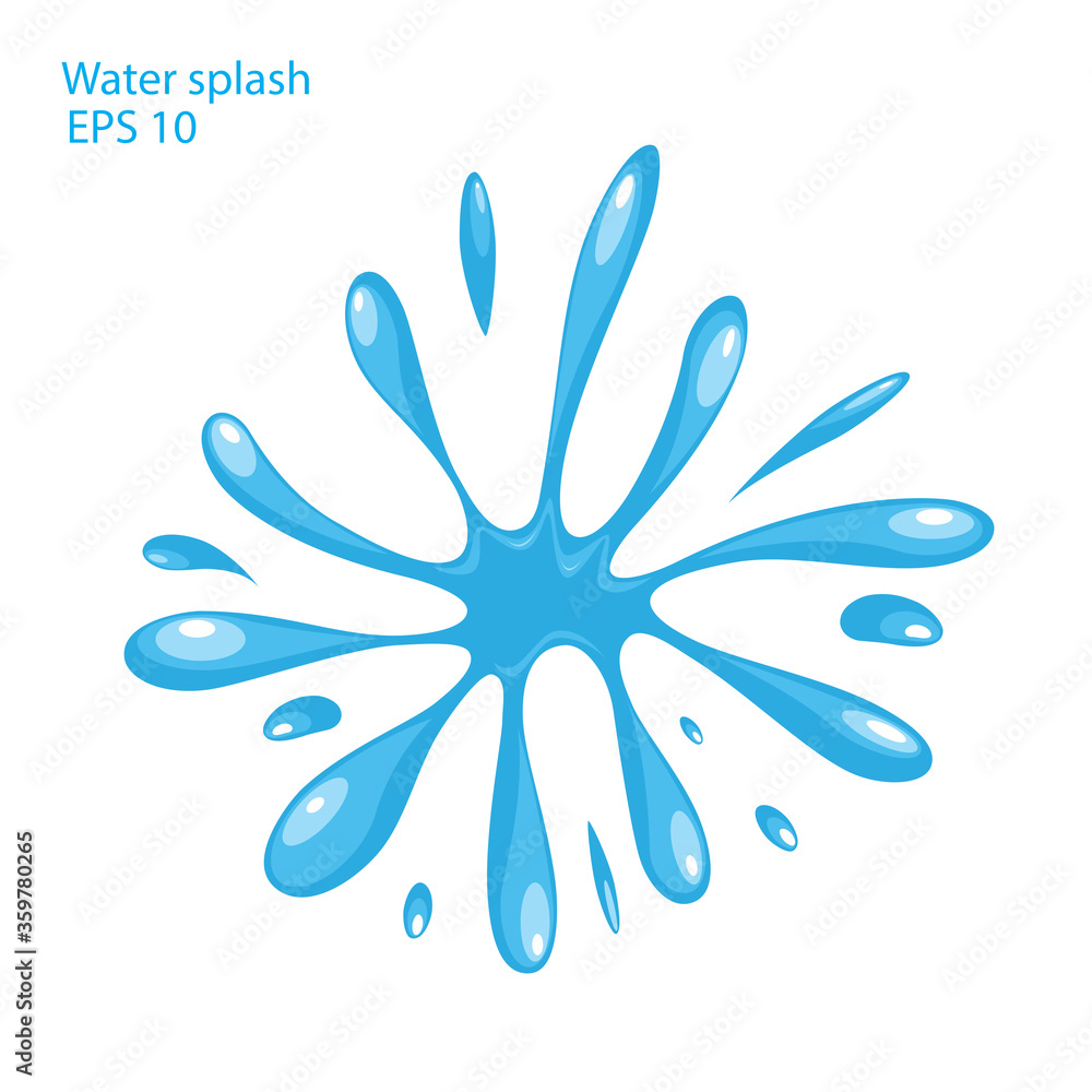Water. Splash and spray. Set. Vector image. Water. Splash and spray. Set. Vector image.