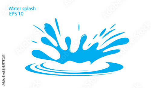 Water. Splash and spray. Set. Vector image.