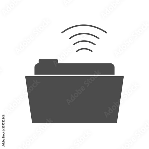 network folder icon, silhouette style