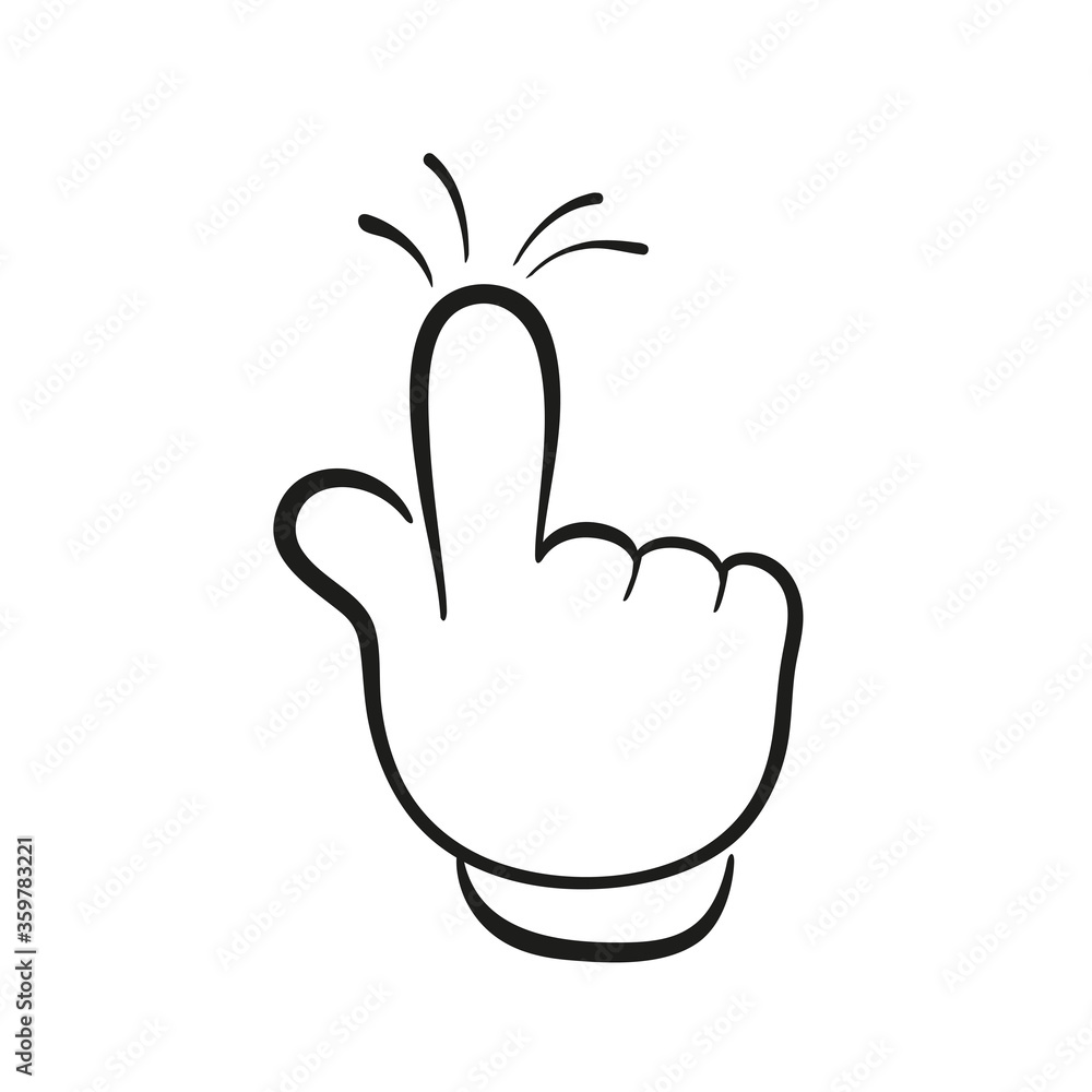 Cartoon Hand with index finger up. Cartoon Hand with index finger up.