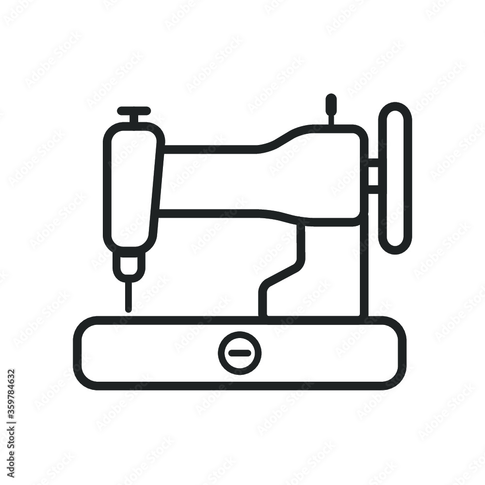 Sewing machine line icon, outline vector sign, linear style pictogram isolated on white. Symbol, logo illustration. Sewing machine line icon, outline vector sign, linear style pictogram isolated on white. Symbol, logo illustration.