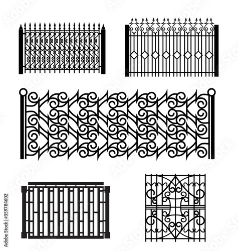 set of forged fence designs