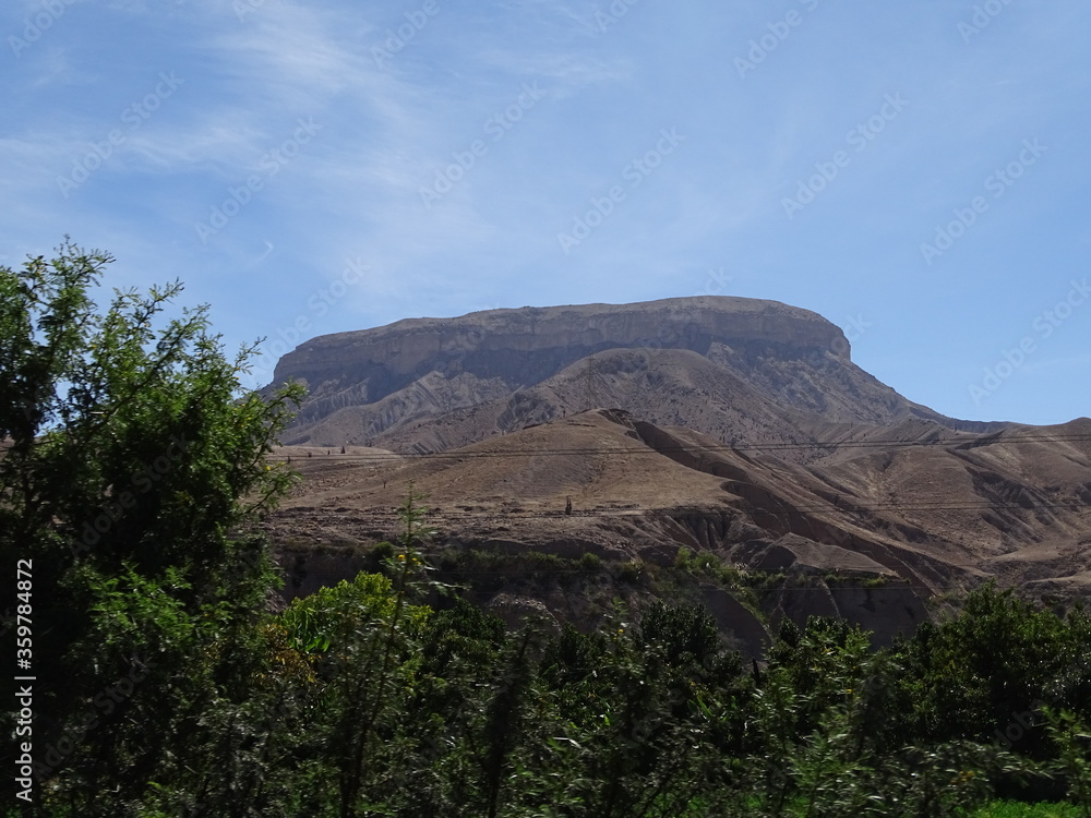 View to Cerro Baúl (Trunk Mountain) from Moquegua Valley (Southern peruvian desert)