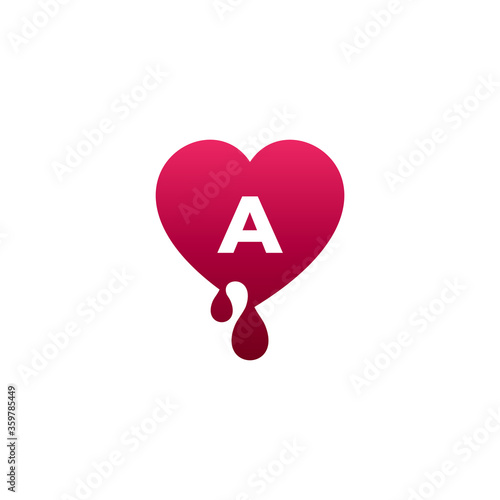 blood and love with letter A logo design