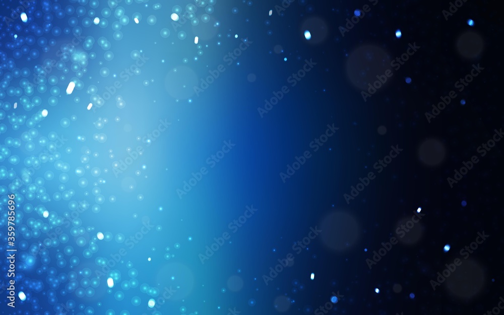 Dark BLUE vector template with ice snowflakes. Shining colorful illustration with snow in christmas style. Template for a new year background.