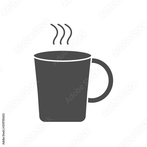 hot coffee mug icon, silhouette style