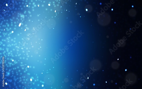 Dark BLUE vector template with ice snowflakes. Shining colorful illustration with snow in christmas style. Template for a new year background.