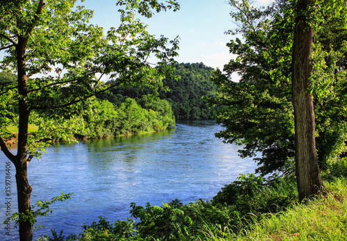 Beautiful morning on the White River in Cotter  Arkansas 