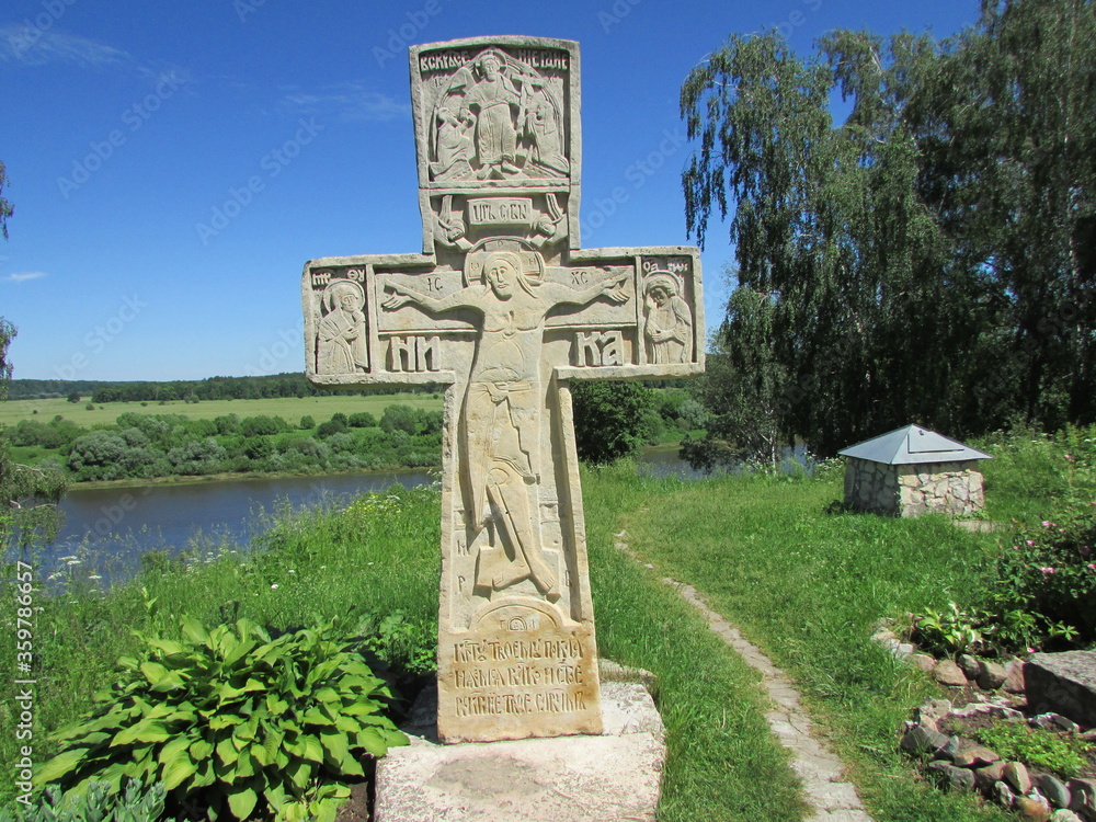 cross on a cemetery cross on a cemetery
