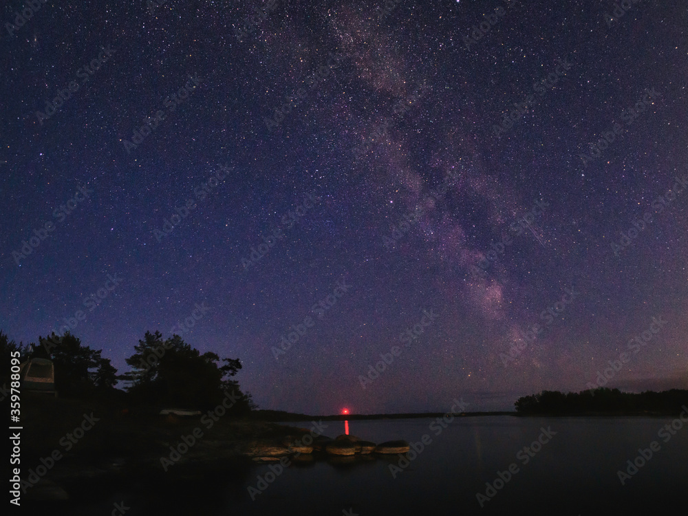 Milky way over a bay in Stockholm archipelago 