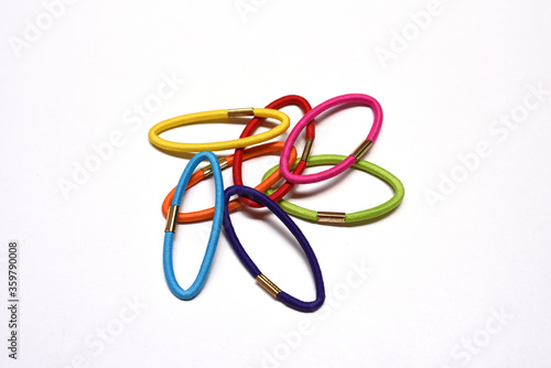 Colored hairbands isolated in white background