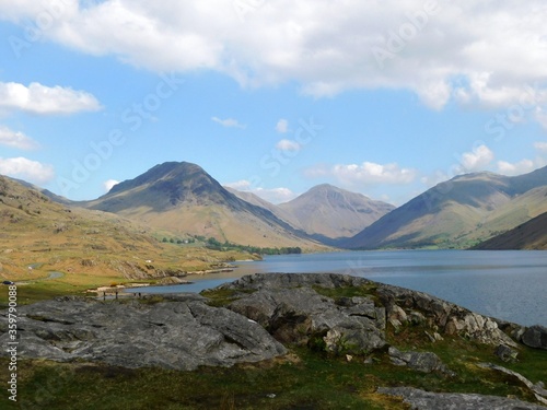 Iconic view of the lakes and mountains in the Lake District of England