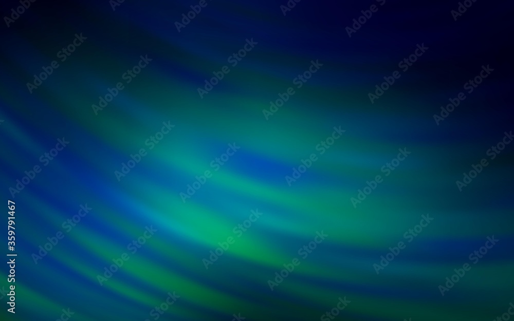 Dark Blue, Green vector background with curved lines. A circumflex abstract illustration with gradient. Elegant pattern for a brand book.