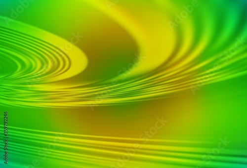 Light Green, Yellow vector template with bent lines. Colorful illustration in abstract style with gradient. A new texture for your ad, booklets, leaflets.