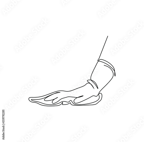 Hand cleaning using rag in order to prevent virus contamination - Continuous one line drawing, vector illustration