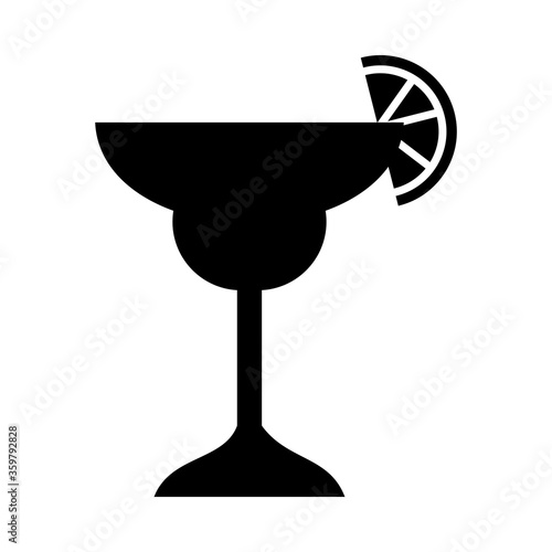 margarita cocktail drink icon, silhouette style