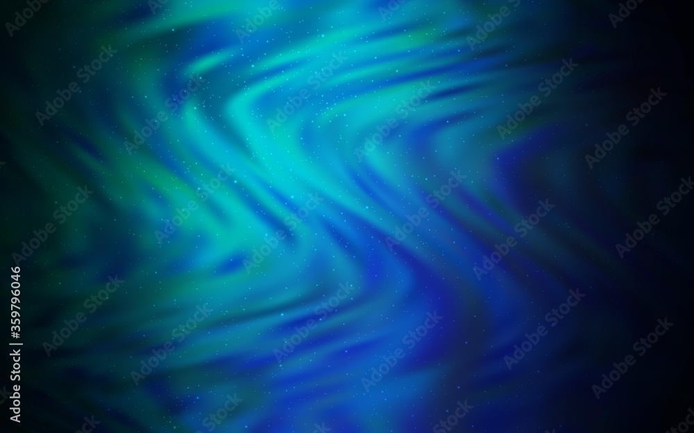 Light Blue, Green vector texture with milky way stars. Glitter abstract illustration with colorful cosmic stars. Pattern for astronomy websites.