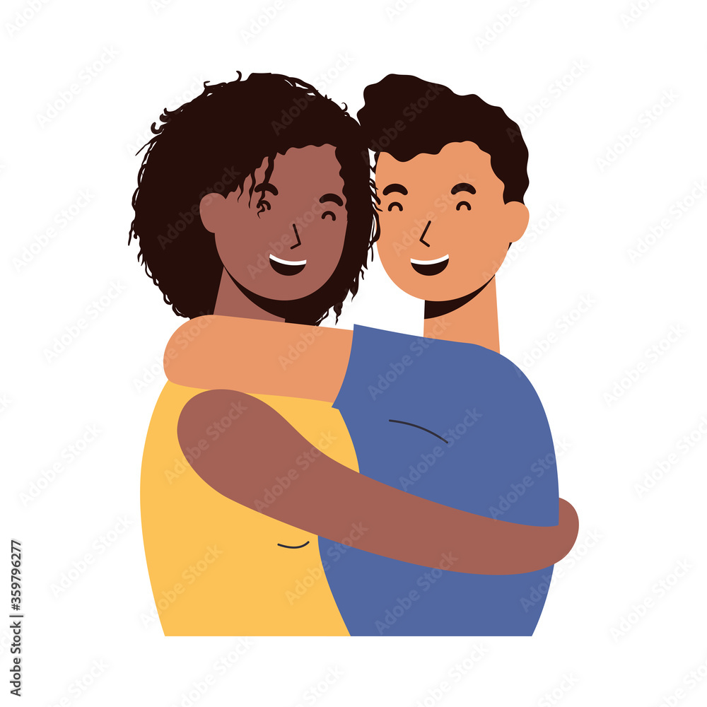 Couple of woman and man vector design