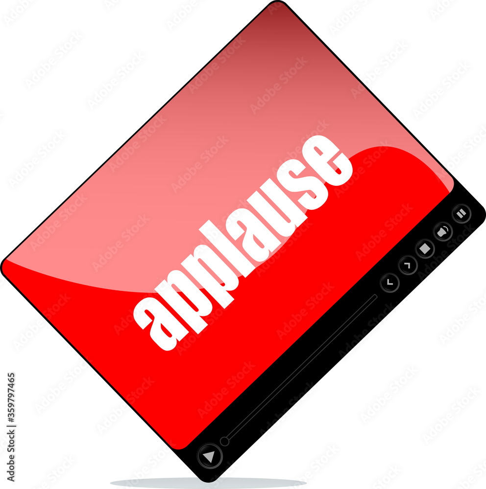 Video player for web with applause word Video player for web with applause word