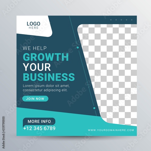 Digital agency social media post square banner template for promotion