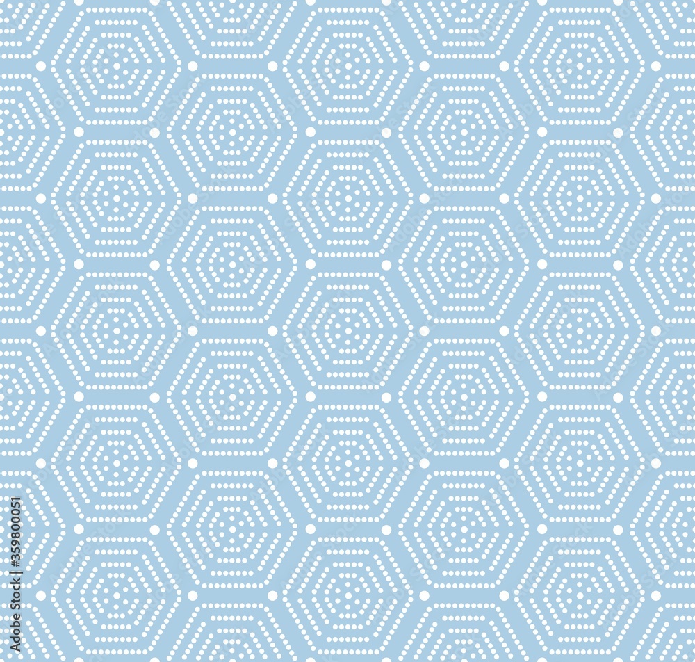 Dotted hexagonal geometric seamless repeat pattern background Dotted hexagonal geometric seamless repeat pattern background