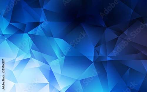 Dark BLUE vector gradient triangles template. Elegant bright polygonal illustration with gradient. A completely new design for your leaflet.
