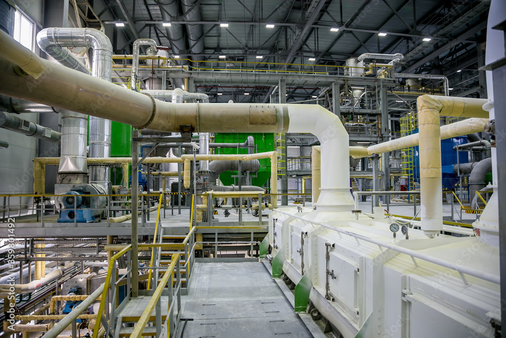 Chemical factory production line. Production of synthetic thermoplastic Chemical factory production line. Production of synthetic thermoplastic