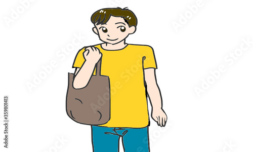 バックを持った男性
