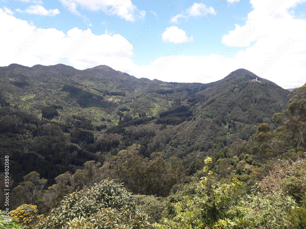 Fototapeta premium Views from Montserrate Bogota Colombia mountain 2019