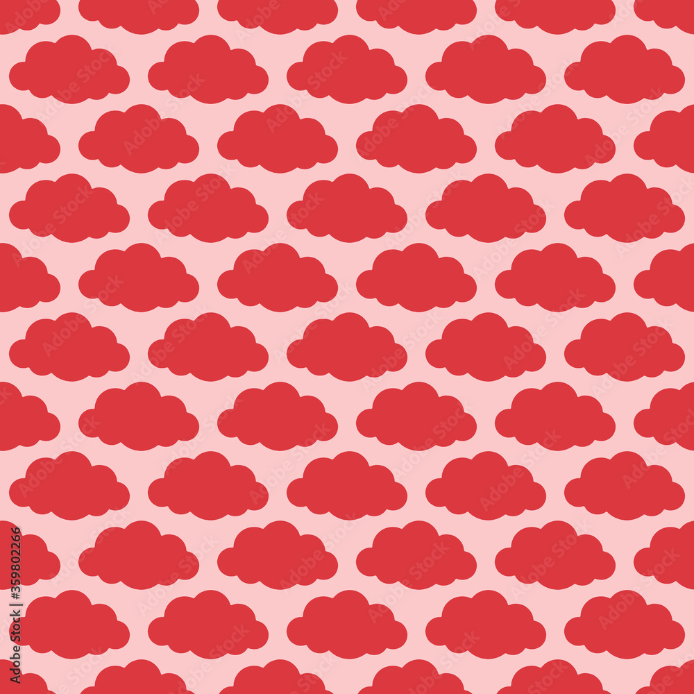 Fluffy cloud seamless repeat pattern background