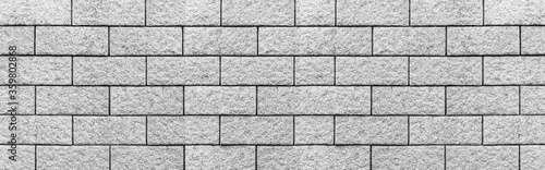 Slika na platnu Panorama of Concrete stone block wall texture and background seamless