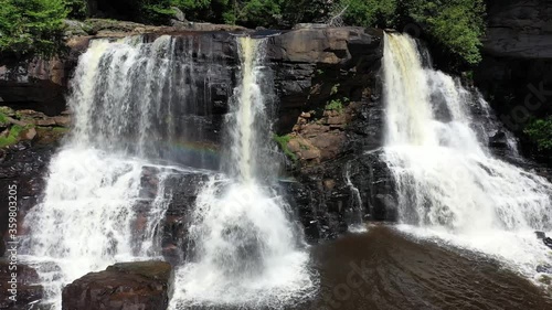 Wallpaper Mural Aerial closeup trucking shot to the left of the Blackwater Falls in West Virginia. Torontodigital.ca