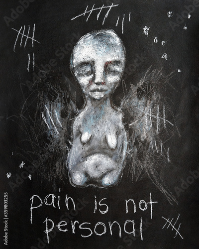 Expressive Painting of A Figure with Depression and Anxiety