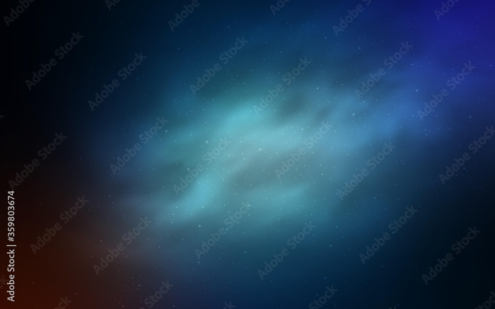 Dark BLUE vector background with astronomical stars. Space stars on blurred abstract background with gradient. Pattern for astrology websites.