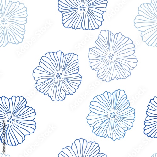 Light BLUE vector seamless doodle background with flowers. Brand new colored illustration with flowers. Design for wallpaper, fabric makers.