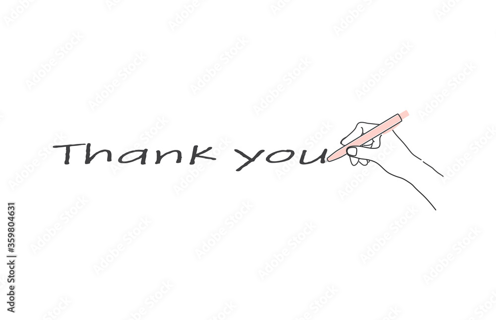 holding a pen and write thank you message holding a pen and write thank you message
