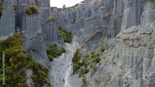 The Putangirua Pinnacles formation from LOTR 5, Droneshot