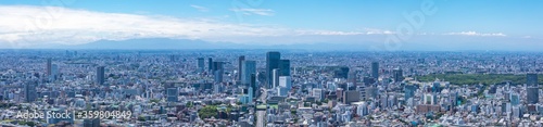 (東京都-風景パノラマ)青空と渋谷方面風景２